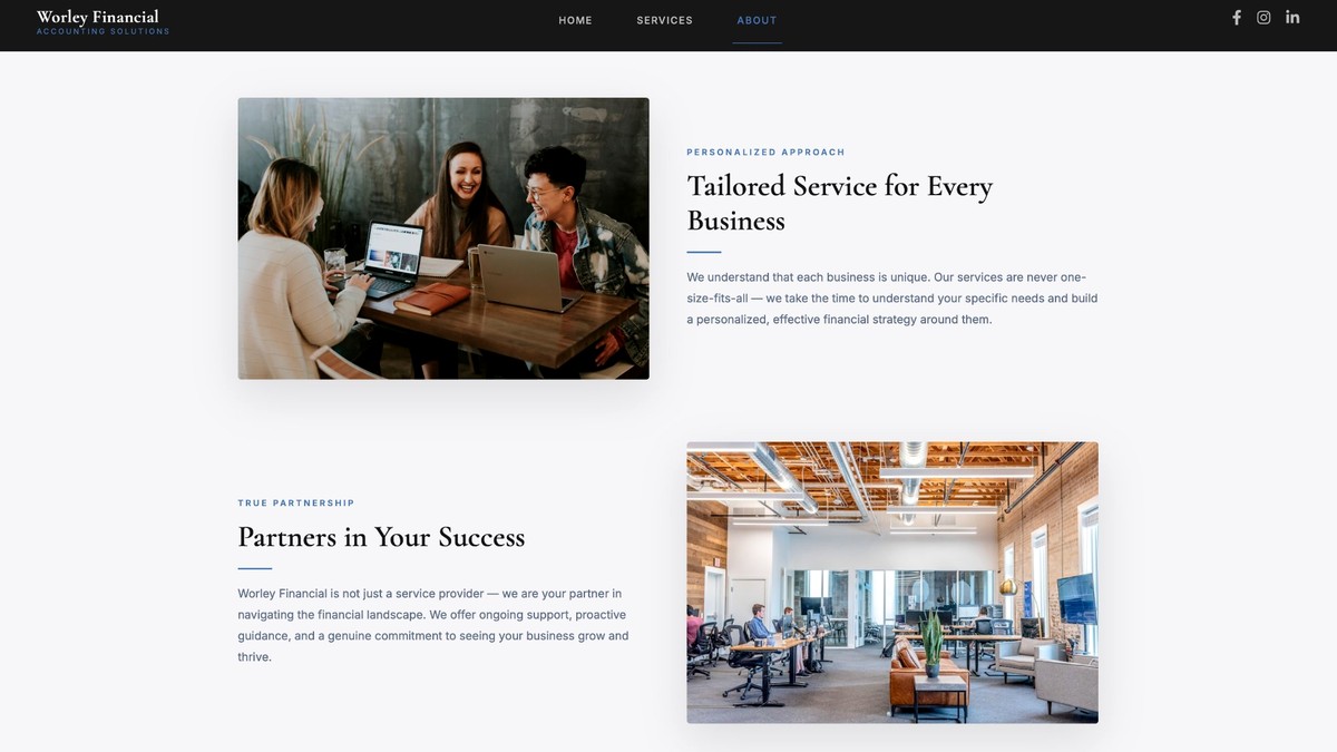 Worley Financial about page